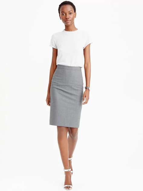 grey pencil skirt